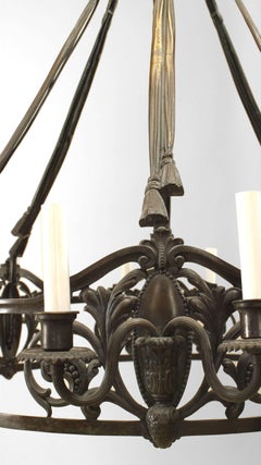 French Victorian Patinated Bronze Chandelier