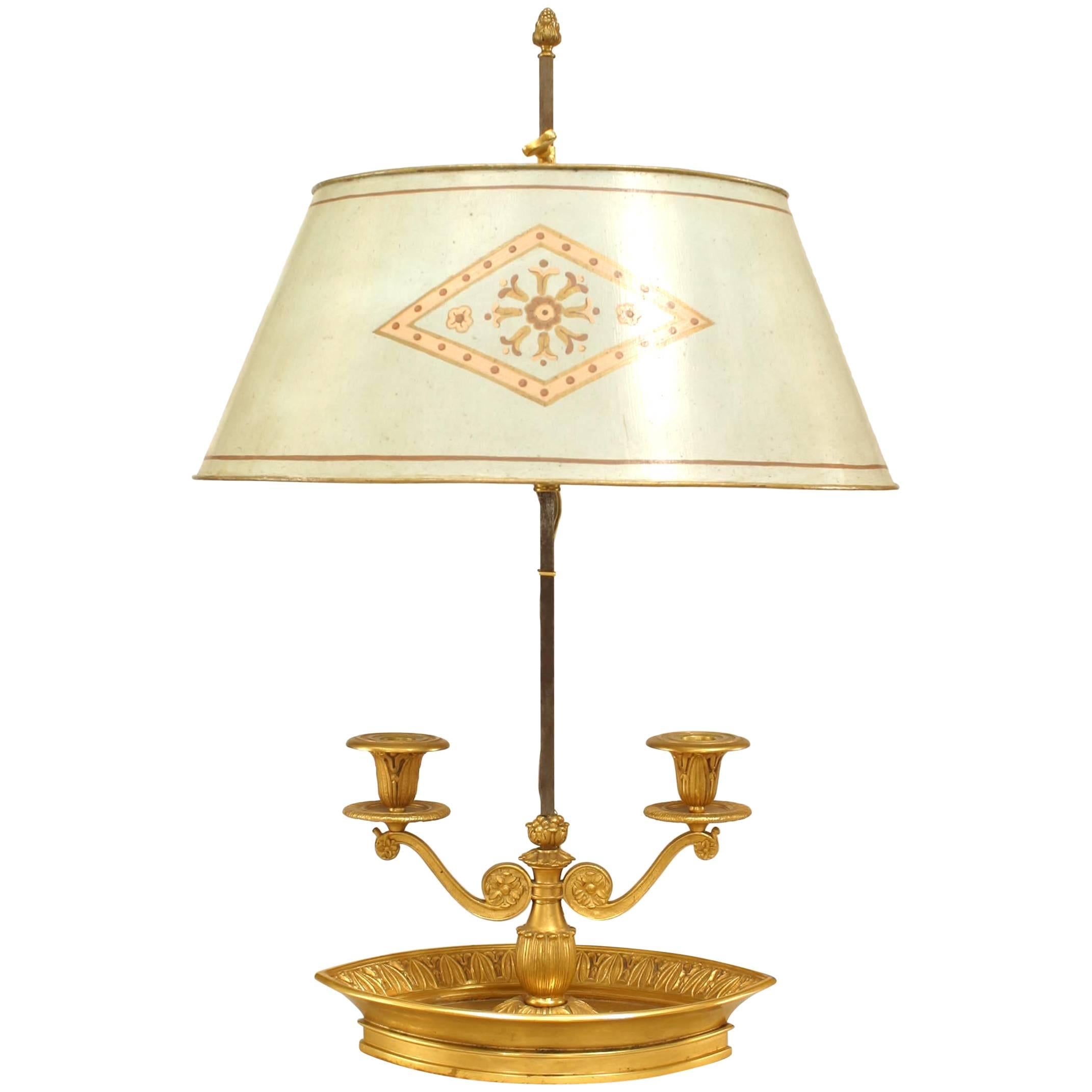 French Victorian '19th Century' Gilt Bronze Bouillotte Lamp