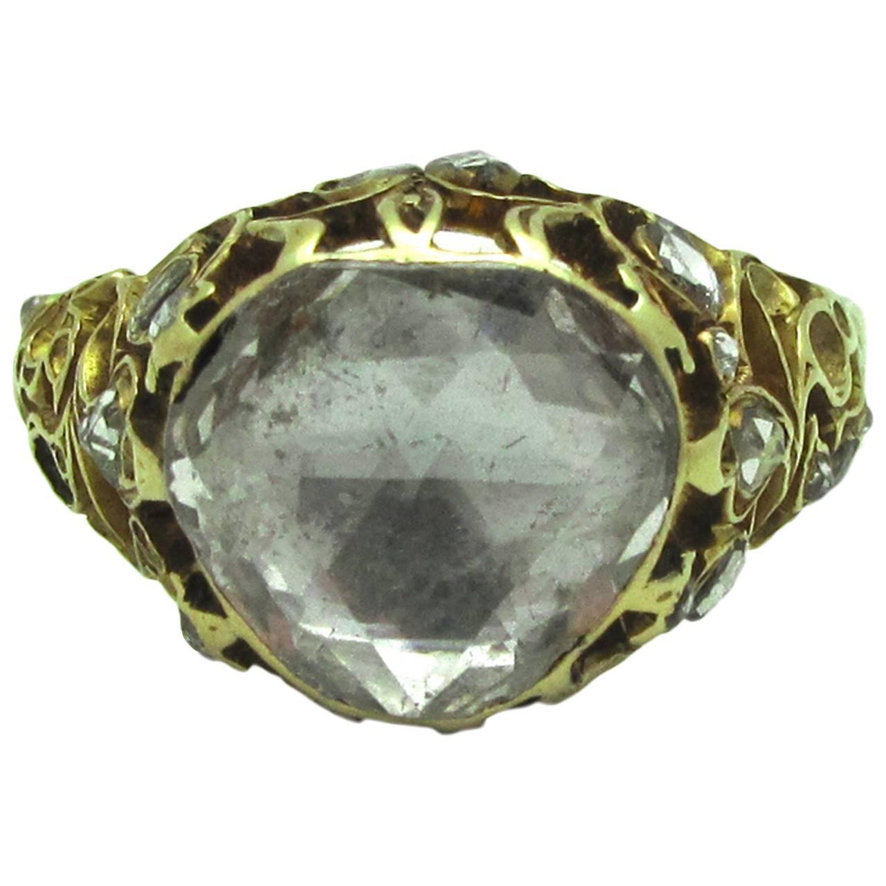 victorian rose cut diamond ring