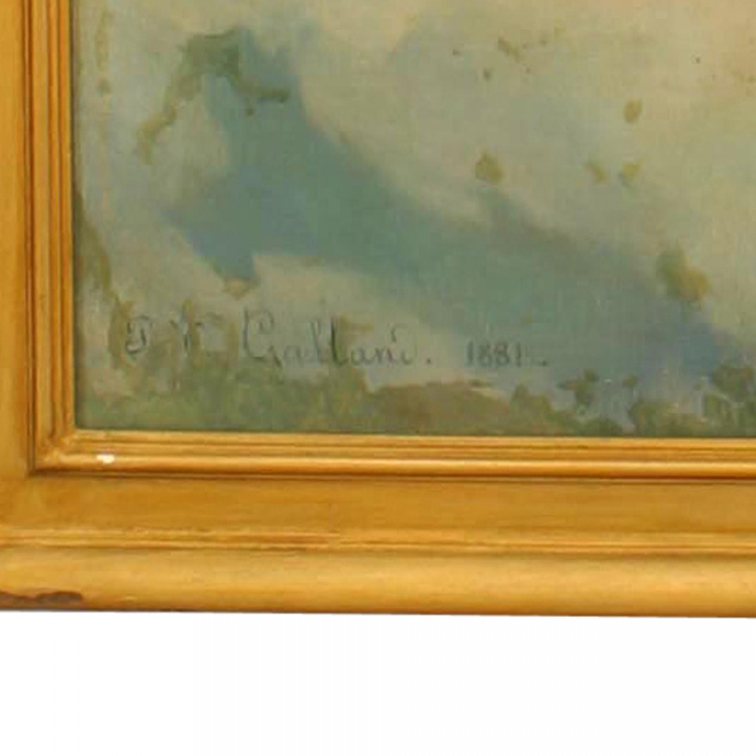 19th Century French Victorian 3 Cupids Painting For Sale