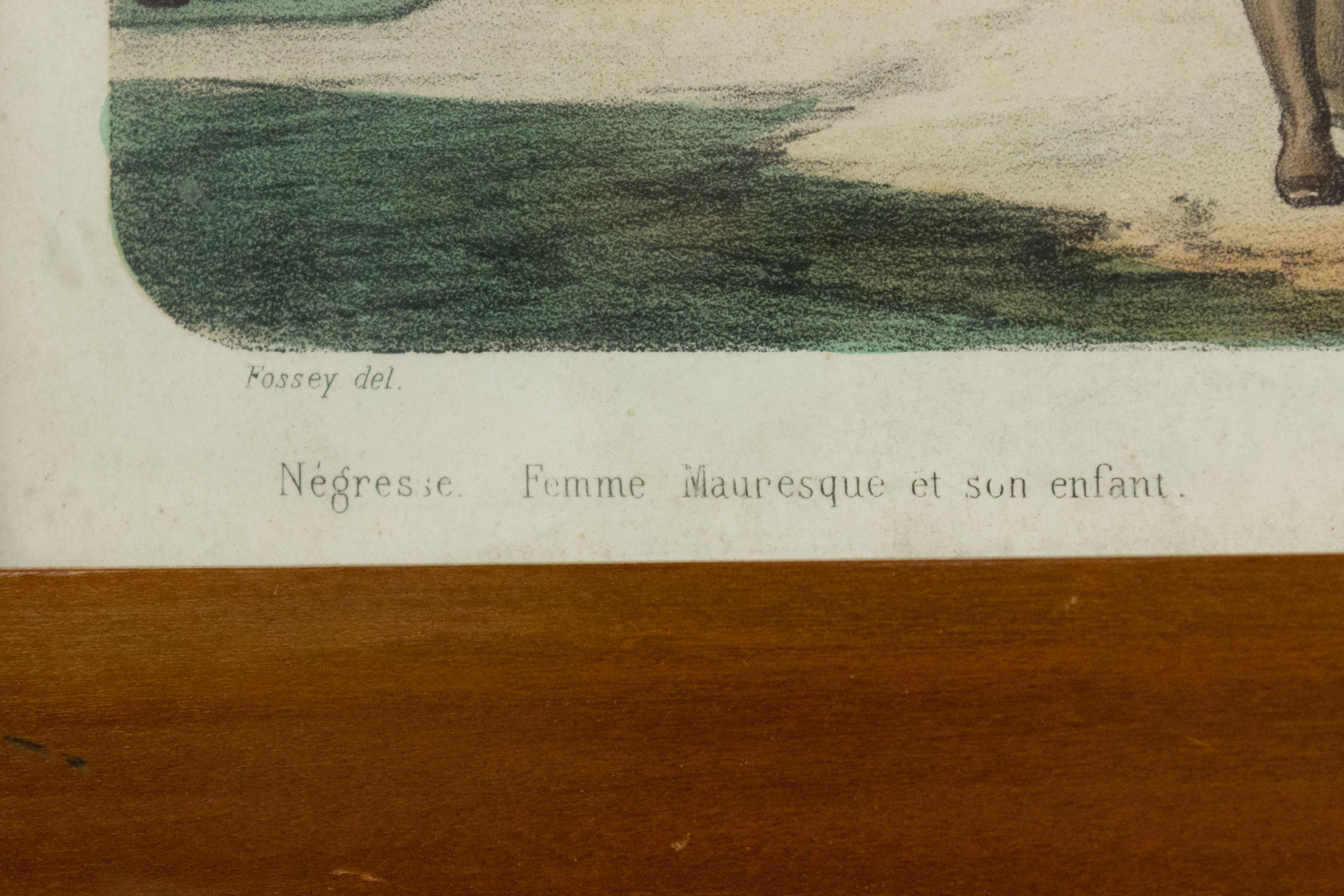 French Victorian Algerian Scene Lithograph im Zustand „Gut“ im Angebot in Queens, NY