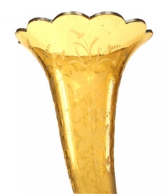 French Victorian Amber Crystal Vase