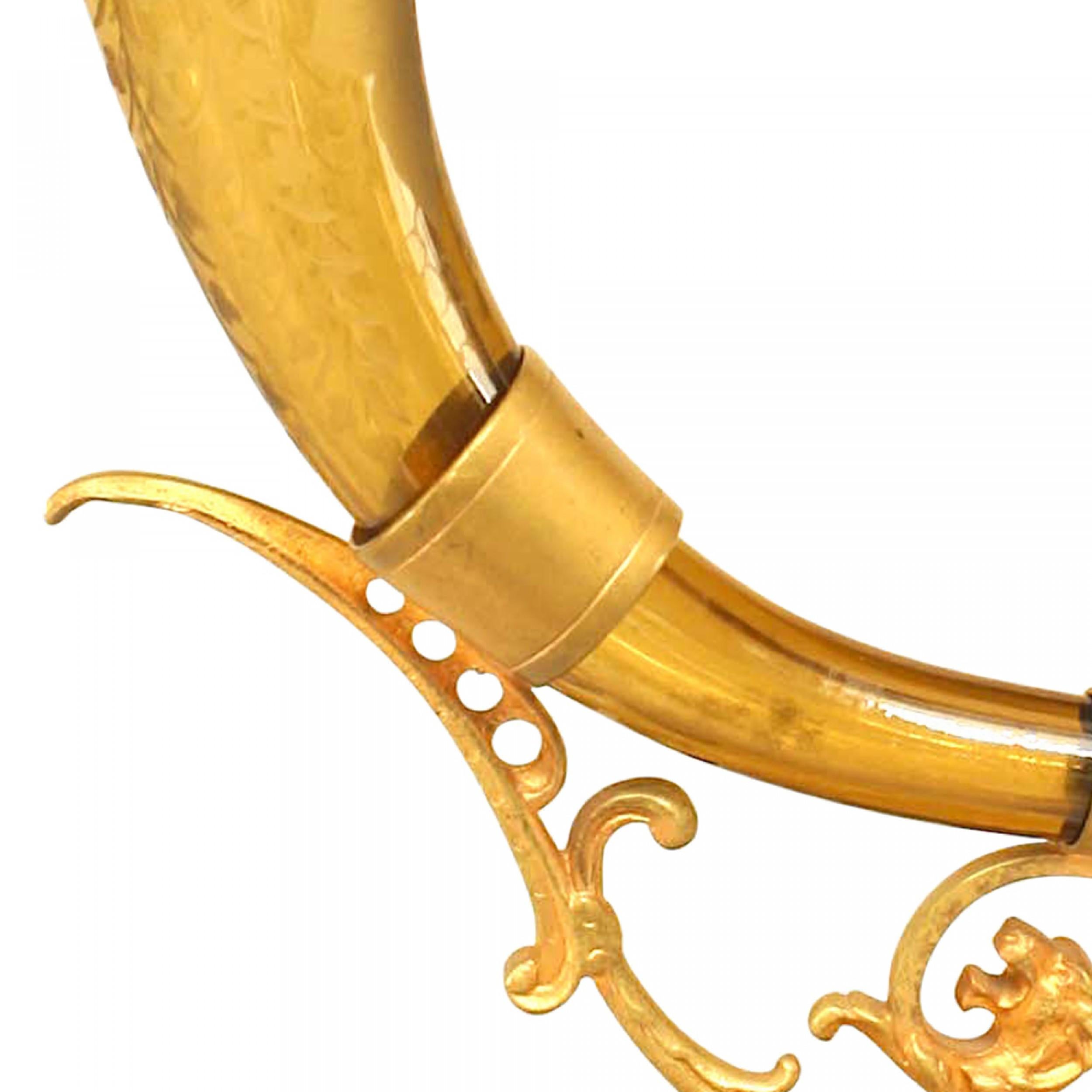 19th Century French Victorian Amber Crystal Vase For Sale