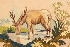 French Victorian Aubusson Pillow of a Deer