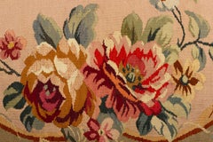 French Victorian Aubusson Pillow with Floral Design