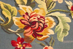 French Victorian Aubusson Pillow with Floral Design