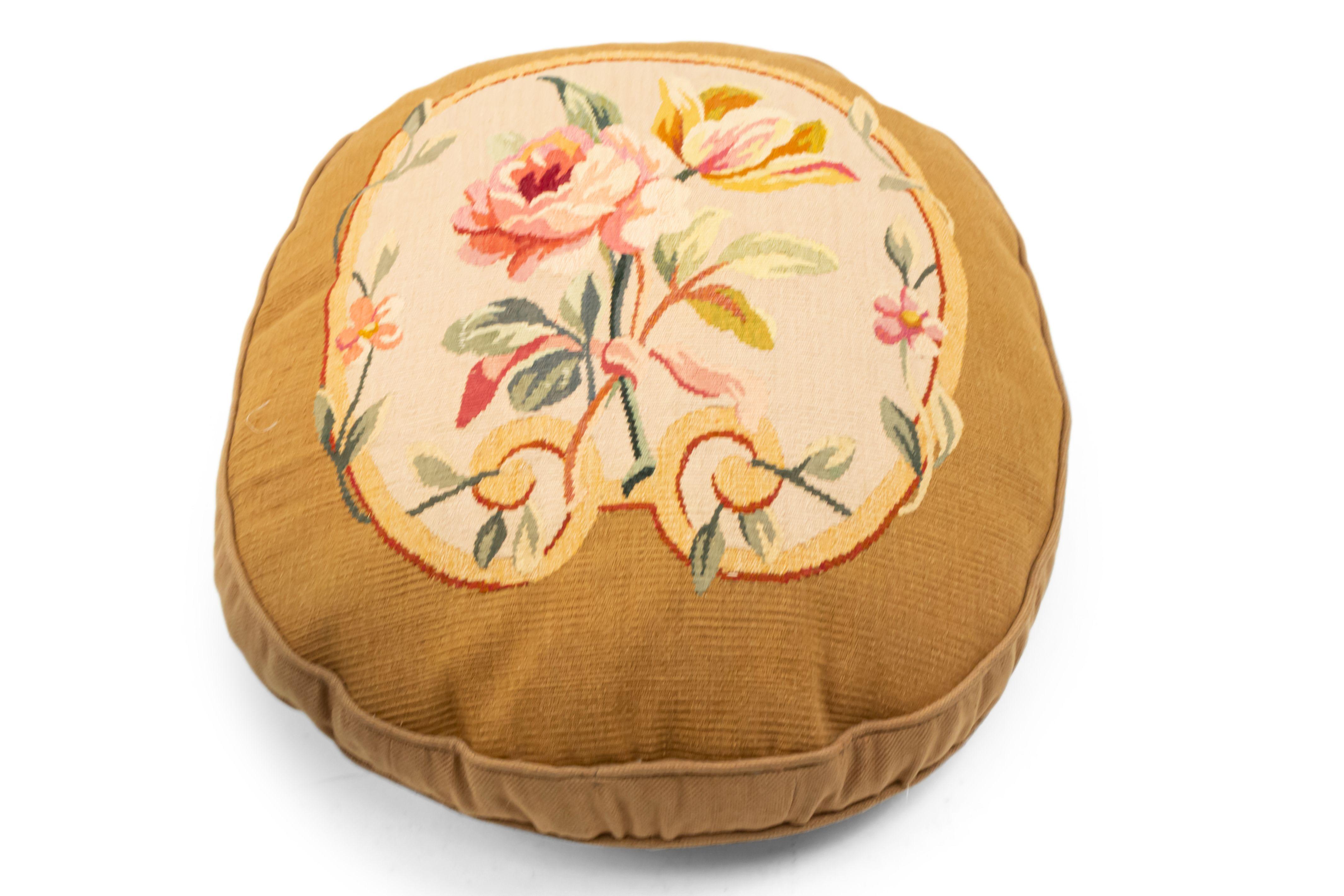 19th Century French Victorian Aubusson Pillow with Floral Design For Sale