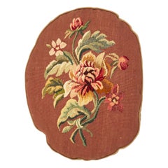 French Victorian Aubusson Pillow with Floral Design