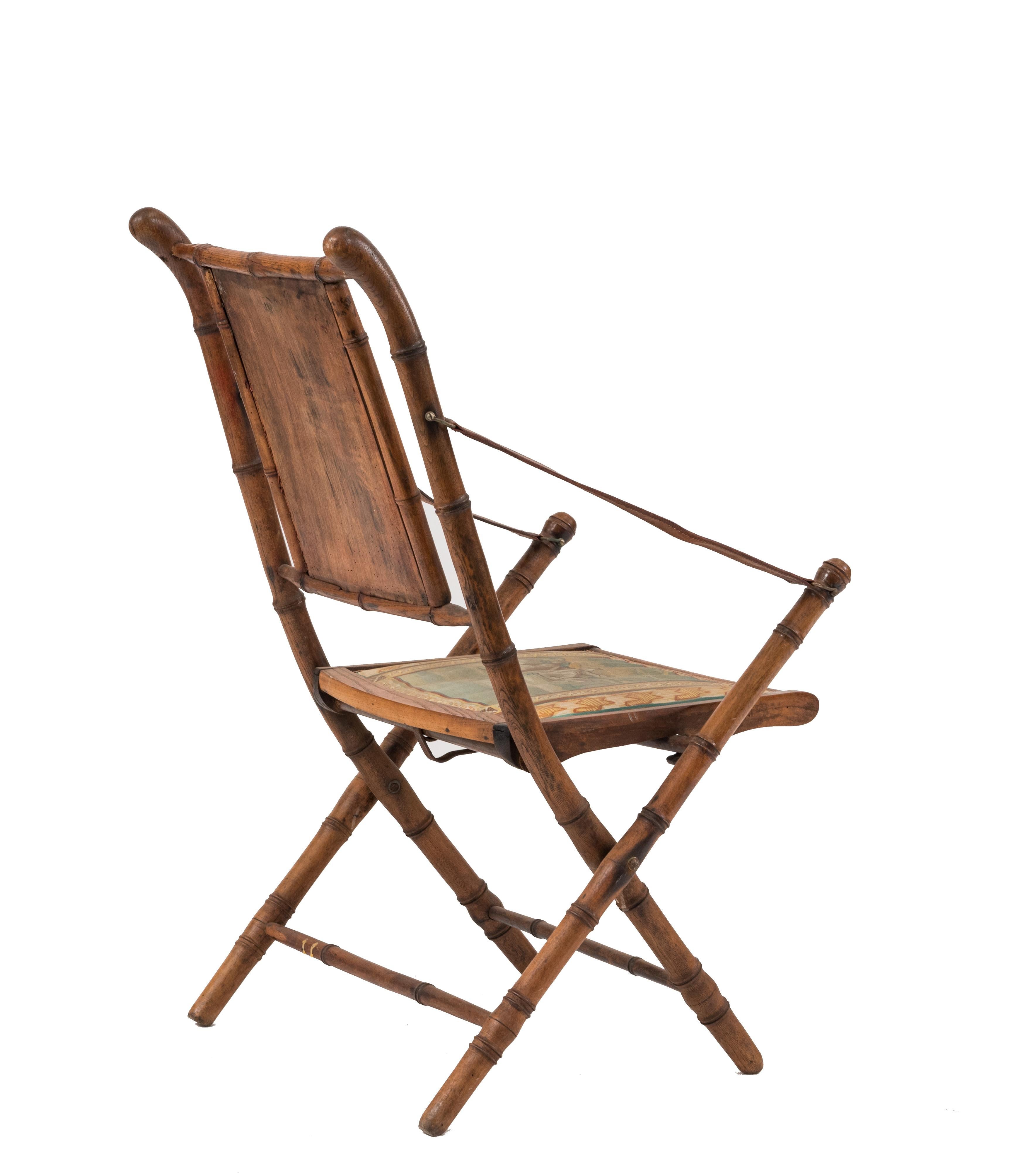 French Victorian Bamboo Armchair In Good Condition For Sale In Queens, NY