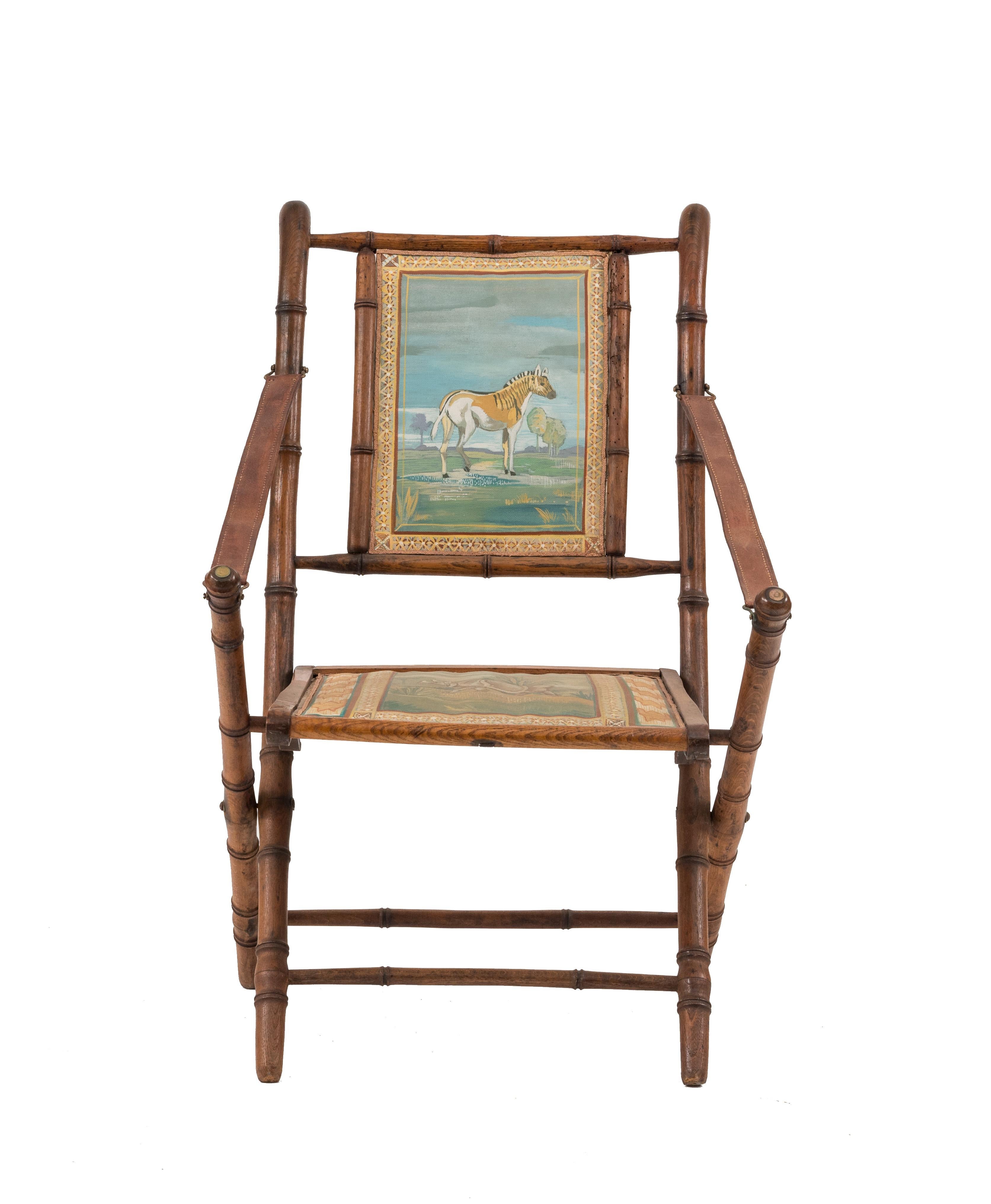 French Victorian Bamboo Armchair For Sale 2