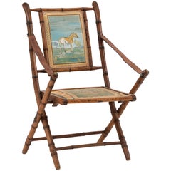 Antique French Victorian Bamboo Armchair
