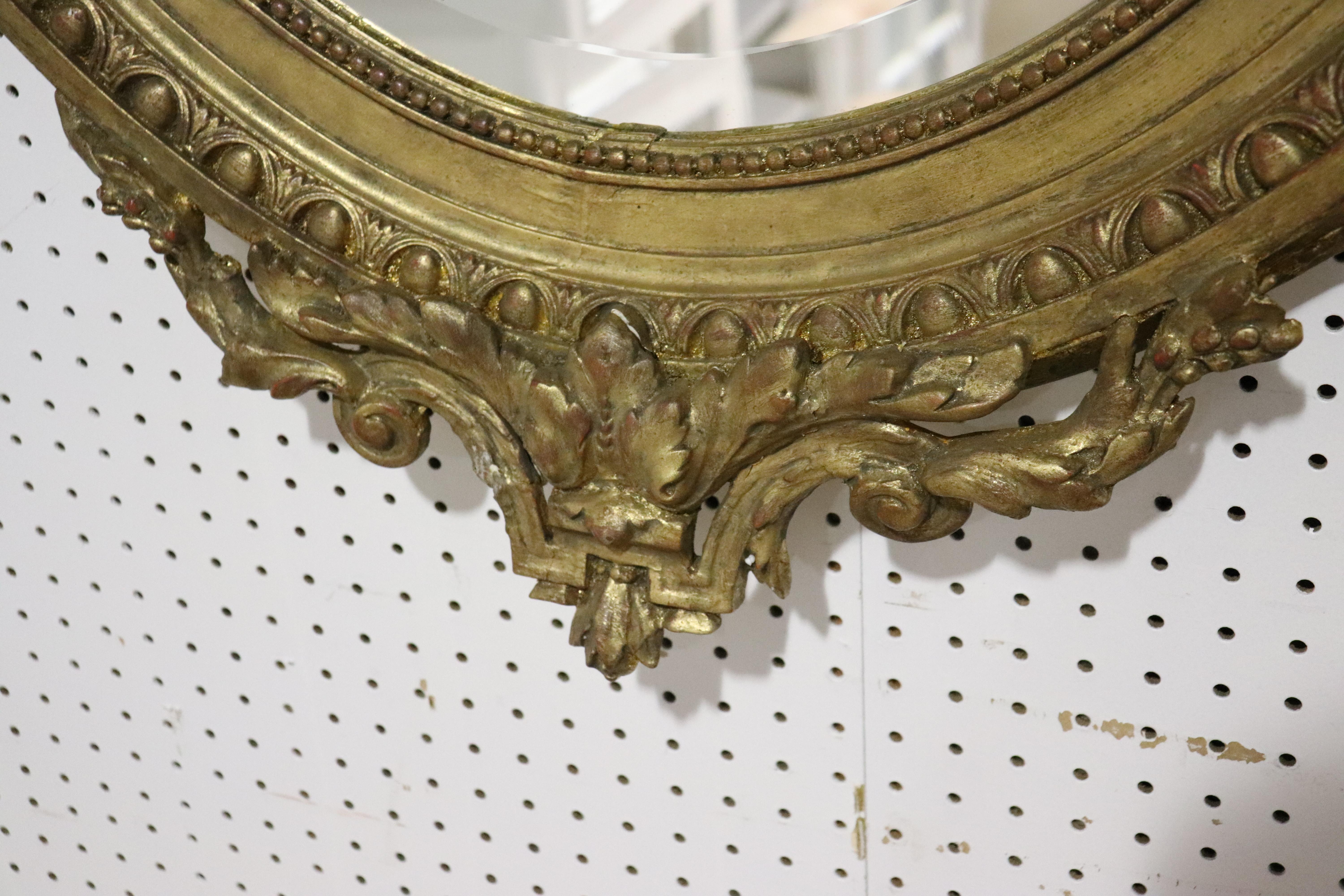 French Victorian Belle Époque Gilded Cherub Putti Oval Mirror, circa 1890 For Sale 2