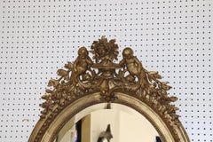 French Victorian Belle Époque Gilded Cherub Putti Oval Mirror, circa 1890