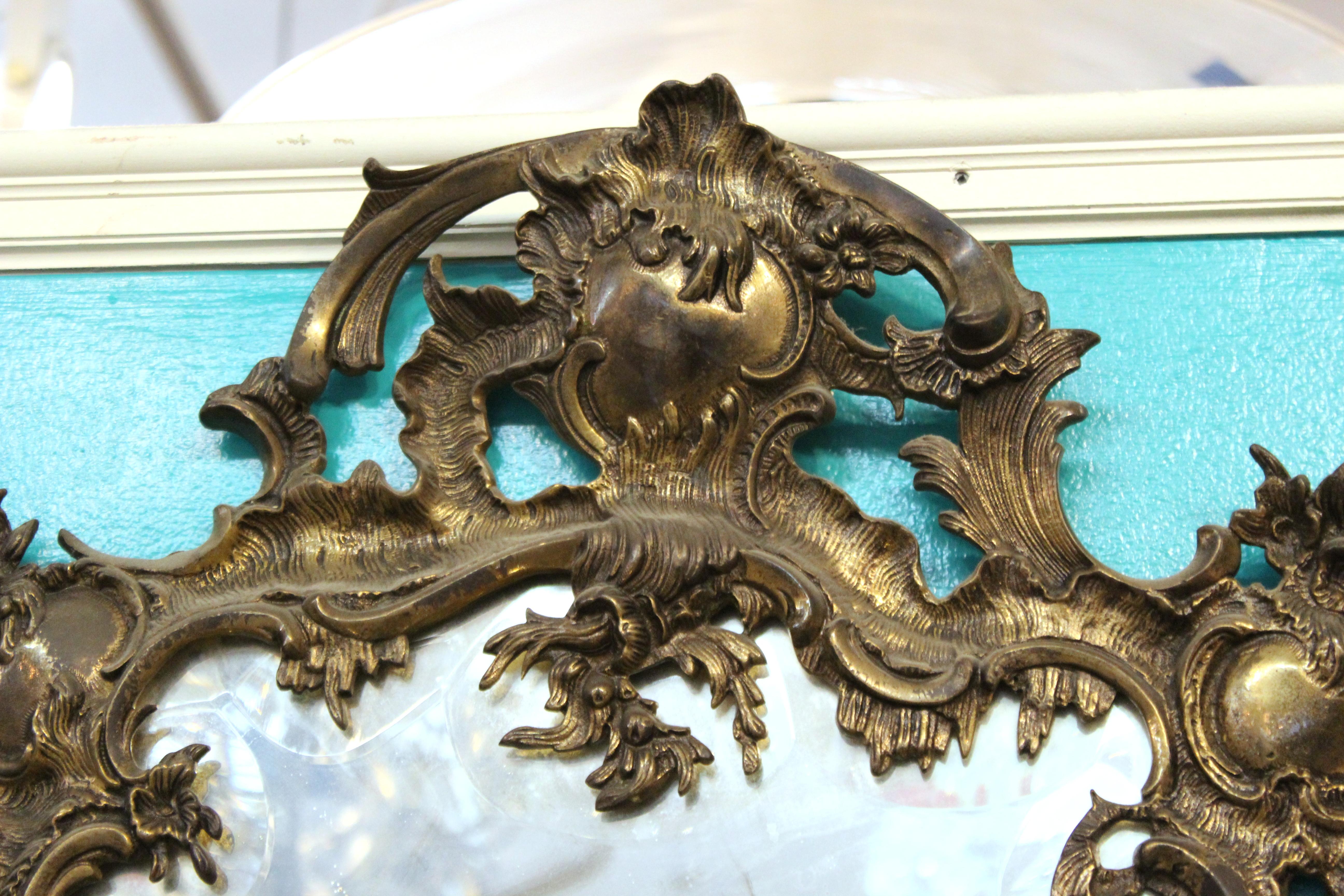 Late 19th Century French Victorian Beveled Mirrors with Elaborate Baroque Style Bronze Frames