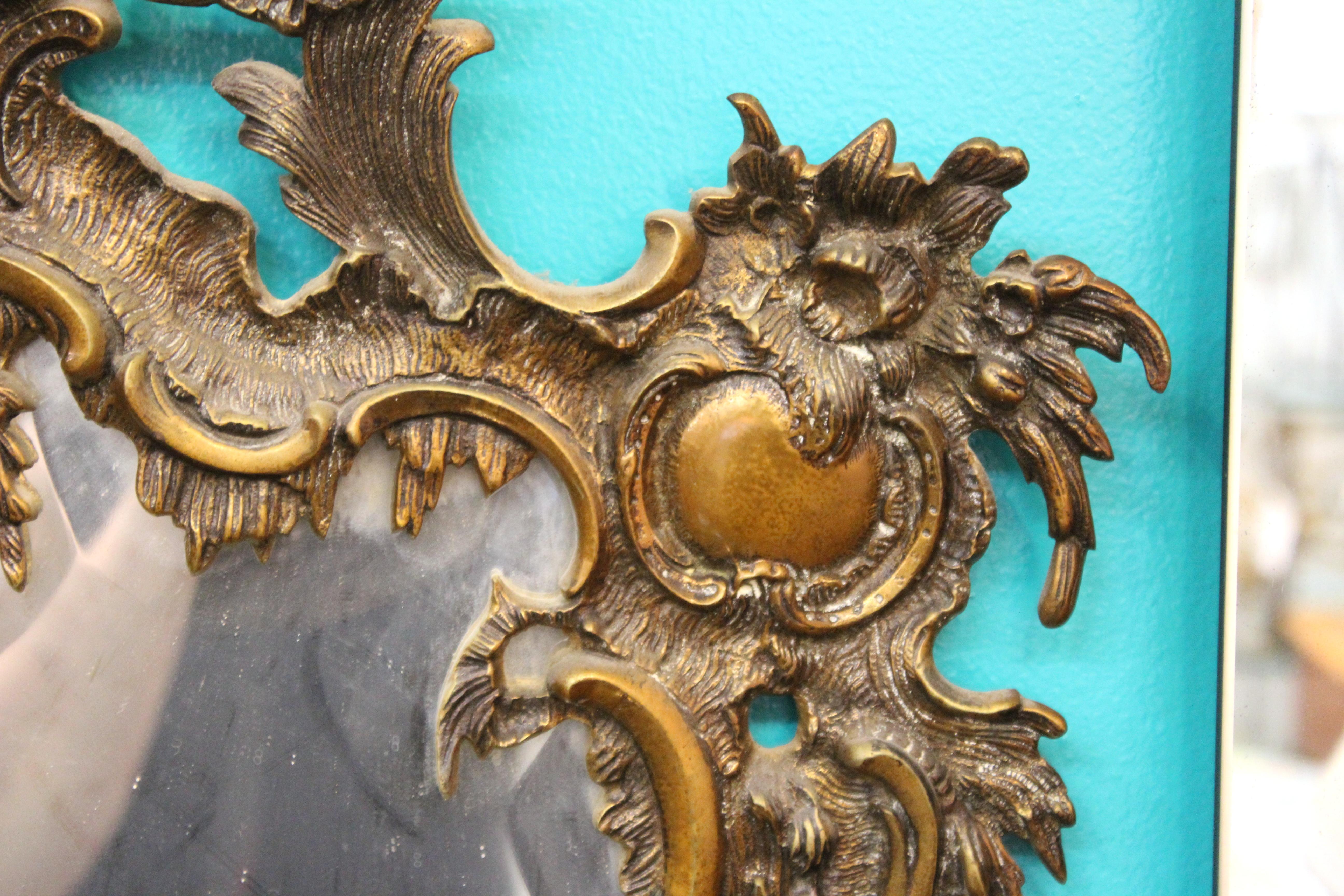French Victorian Beveled Mirrors with Elaborate Baroque Style Bronze Frames 2