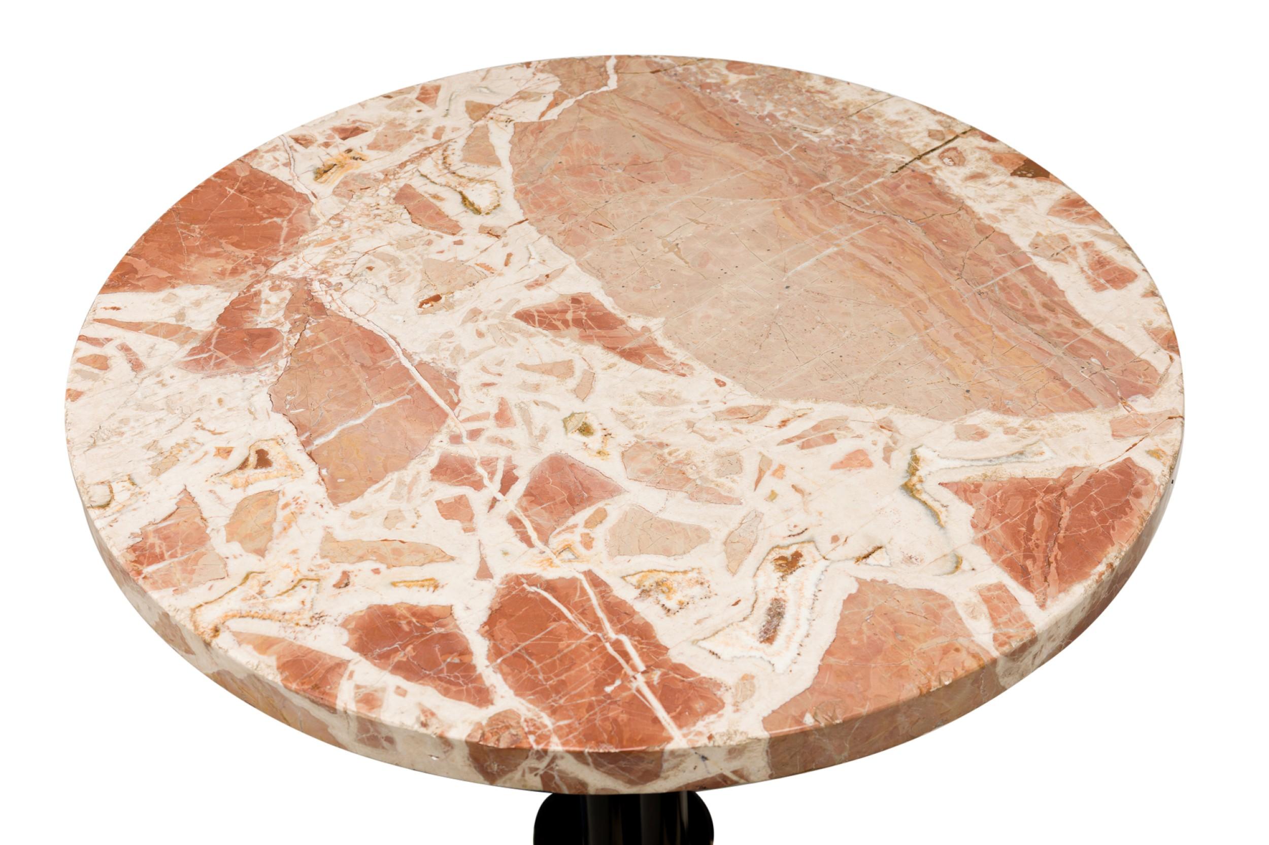 Mesa auxiliar Victoriana Francesa Floral de Mármol Negro en venta 4