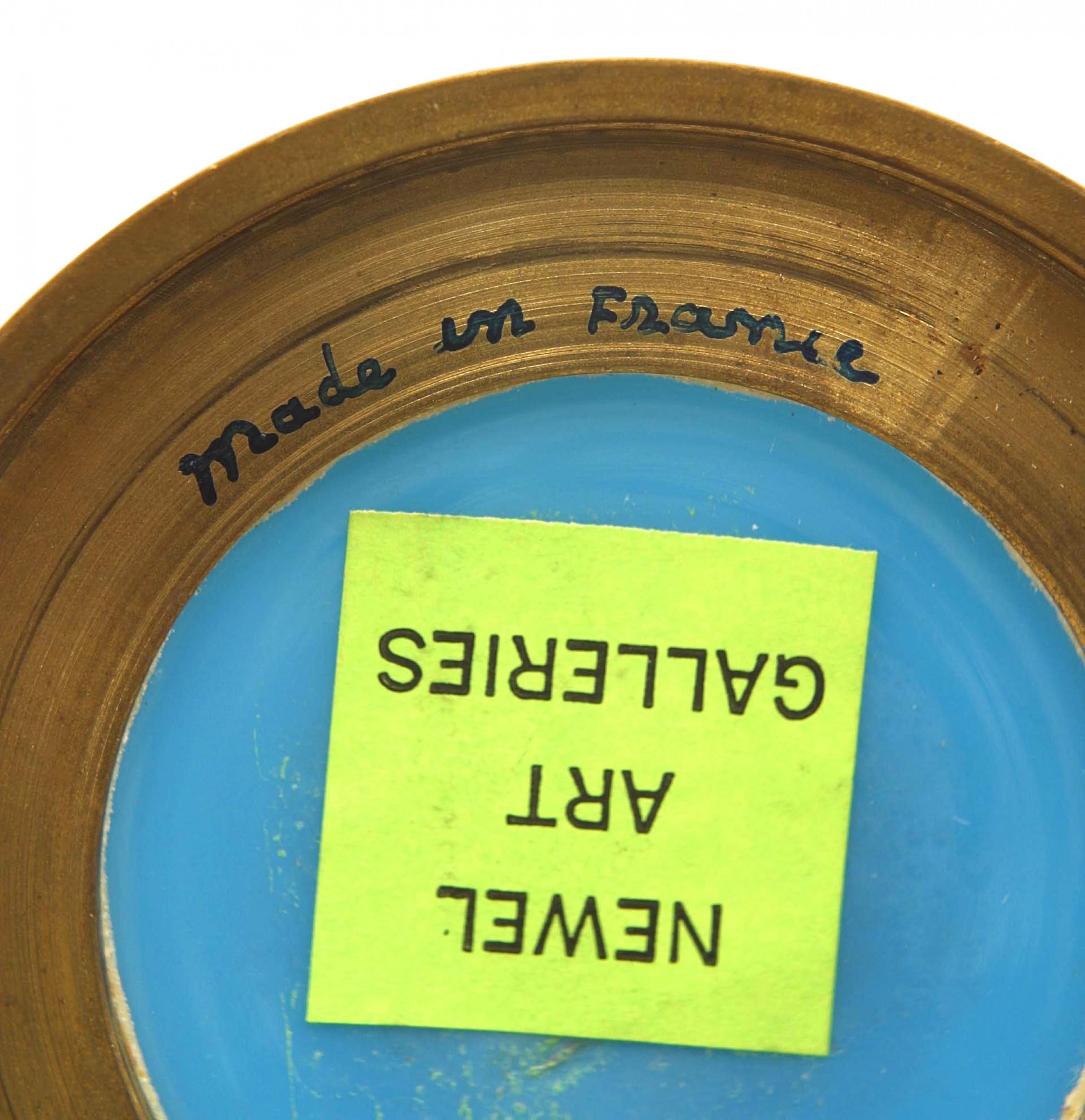 2 flaconi di profumo in stile vittoriano francese (20° secolo) in opalina blu con finiture in bronzo (2 PREZZI CIASCUNO)