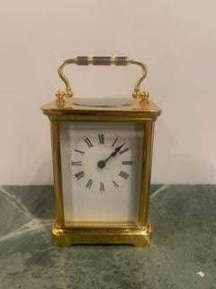 French Victorian Brass Carriage Clock, Late 19th Century