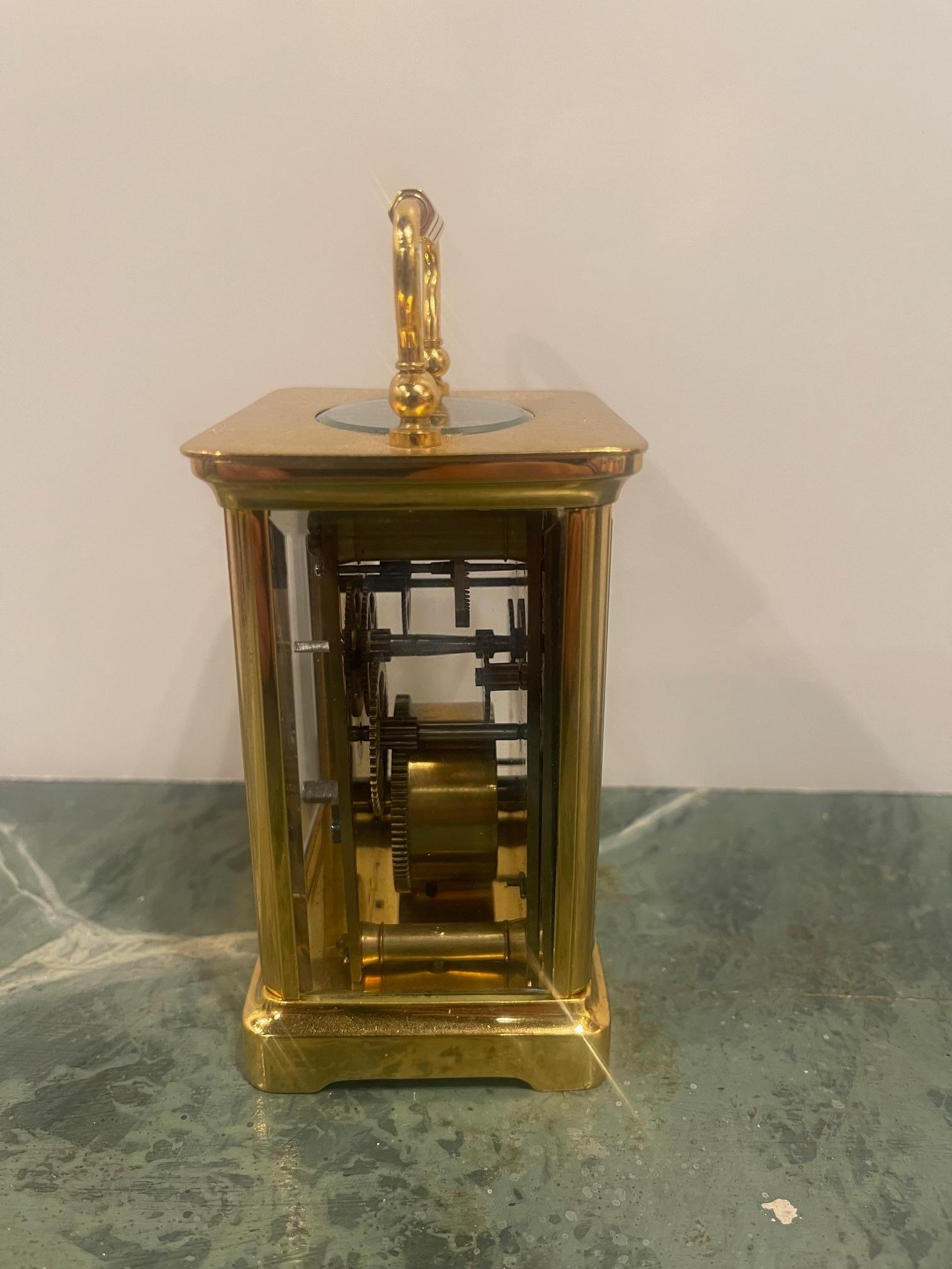 French Victorian Brass Carriage Clock, Late 19th Century For Sale 1
