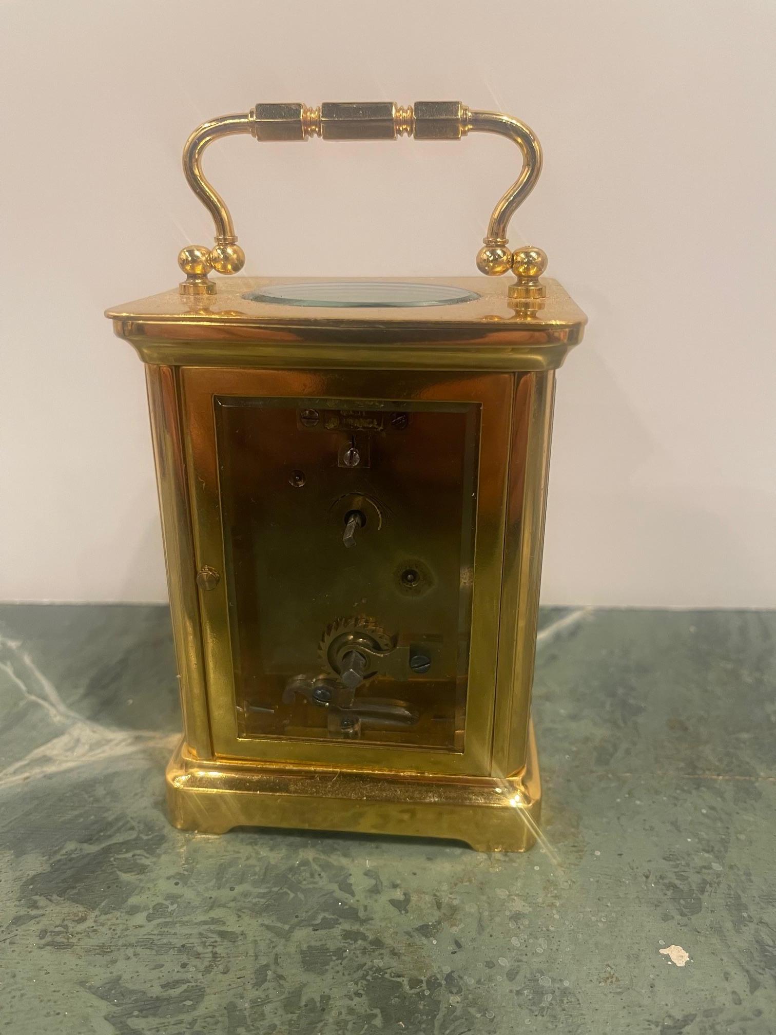 French Victorian Brass Carriage Clock, Late 19th Century For Sale 2