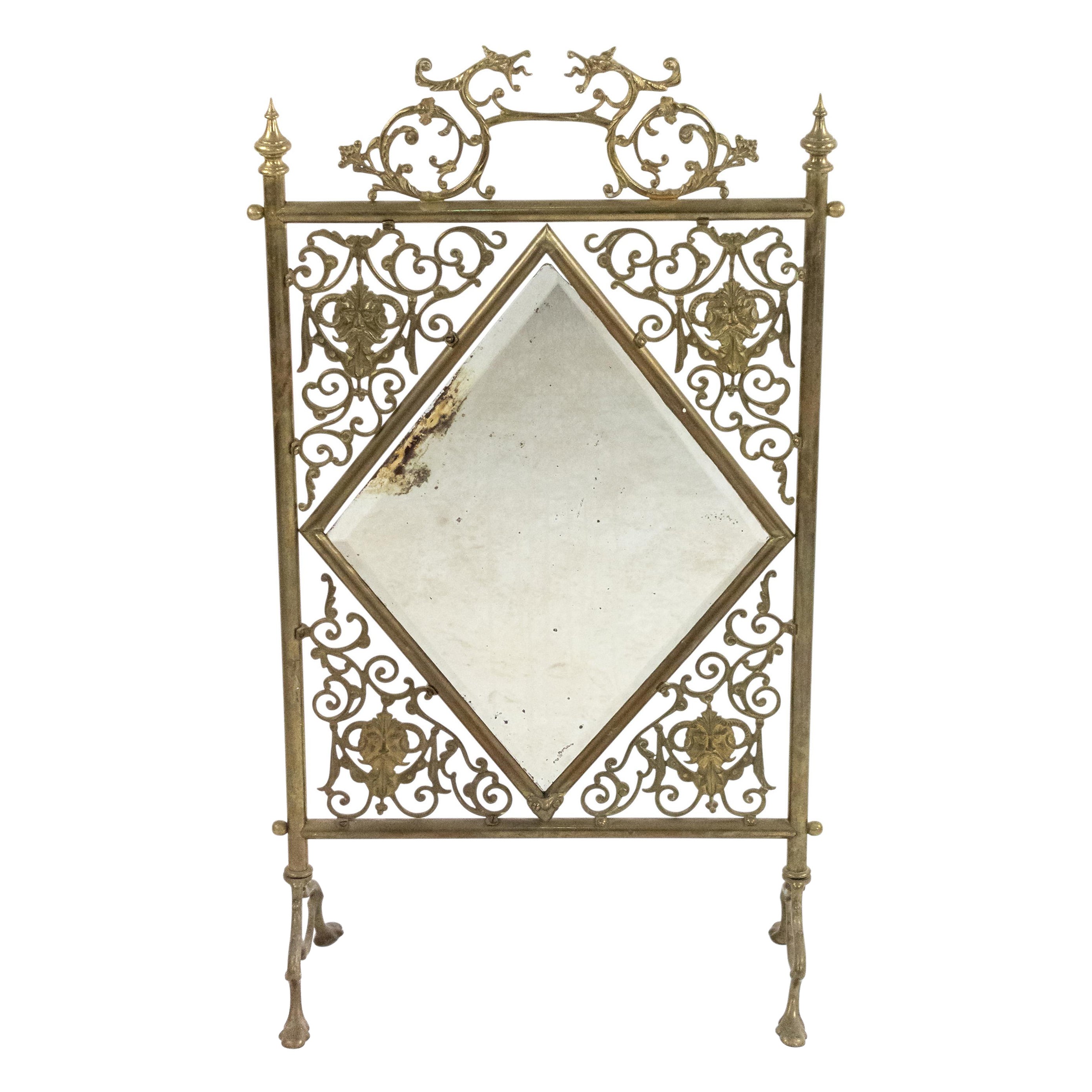 Parafuoco francese vittoriano in ottone