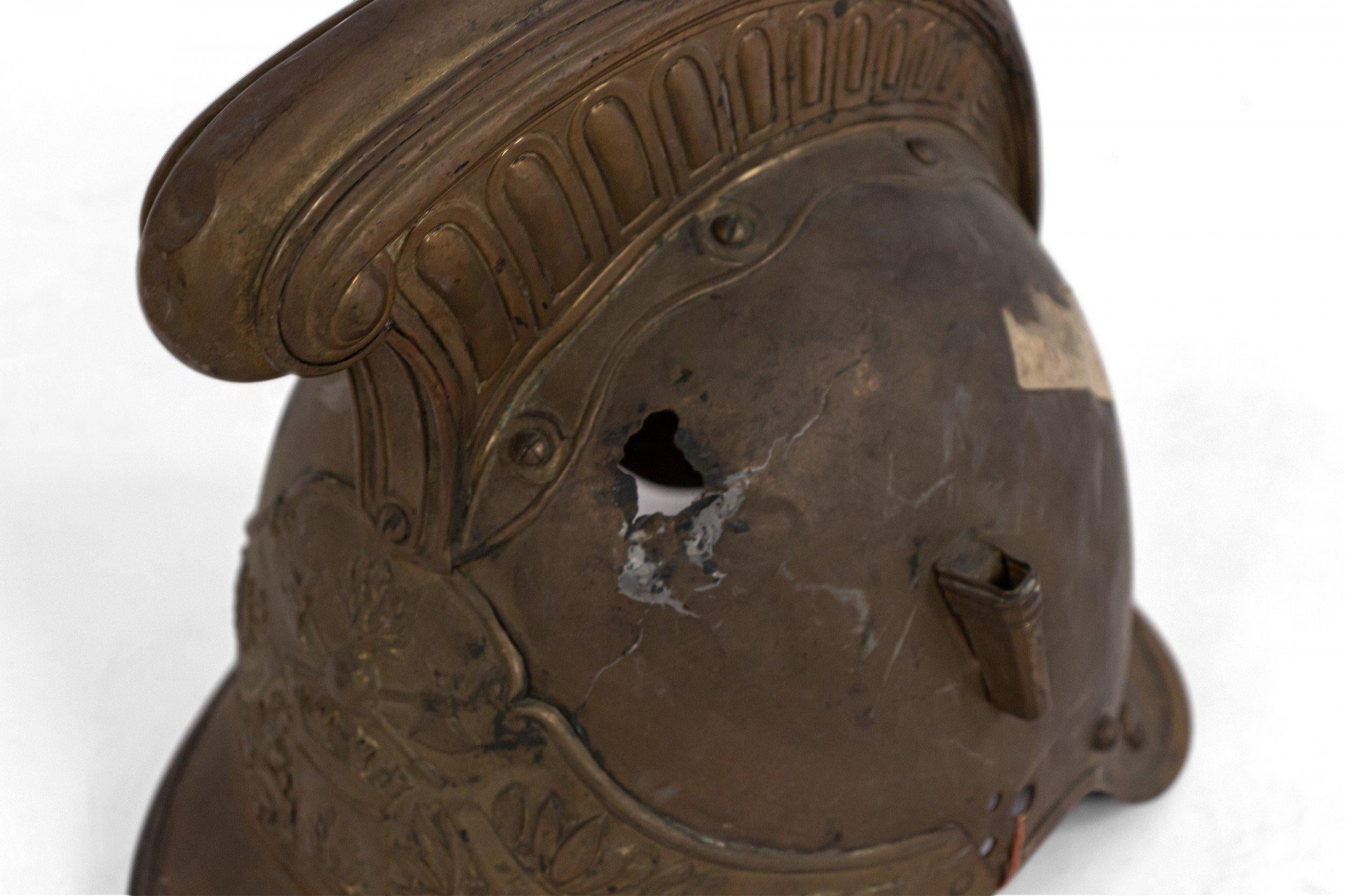 French Victorian Brass Fireman's Helmets For Sale 1