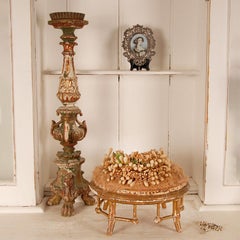 French Victorian Bridal Wedding Crown Handmade Tiara on Giltwood Console Stand