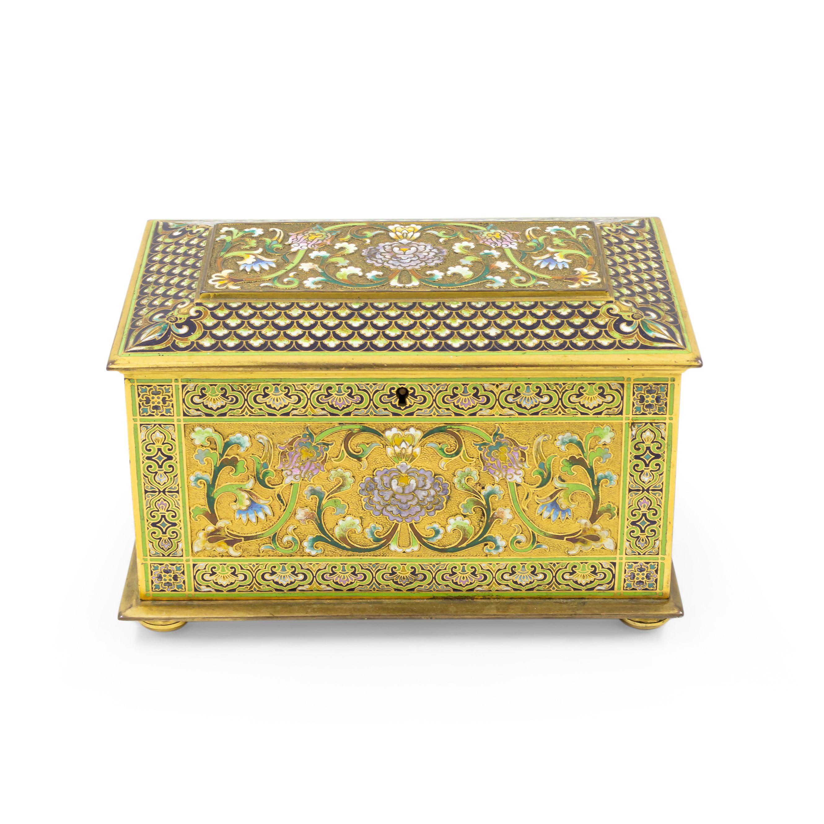 French Victorian Bronze and Enamel Box In Good Condition For Sale In New York, NY