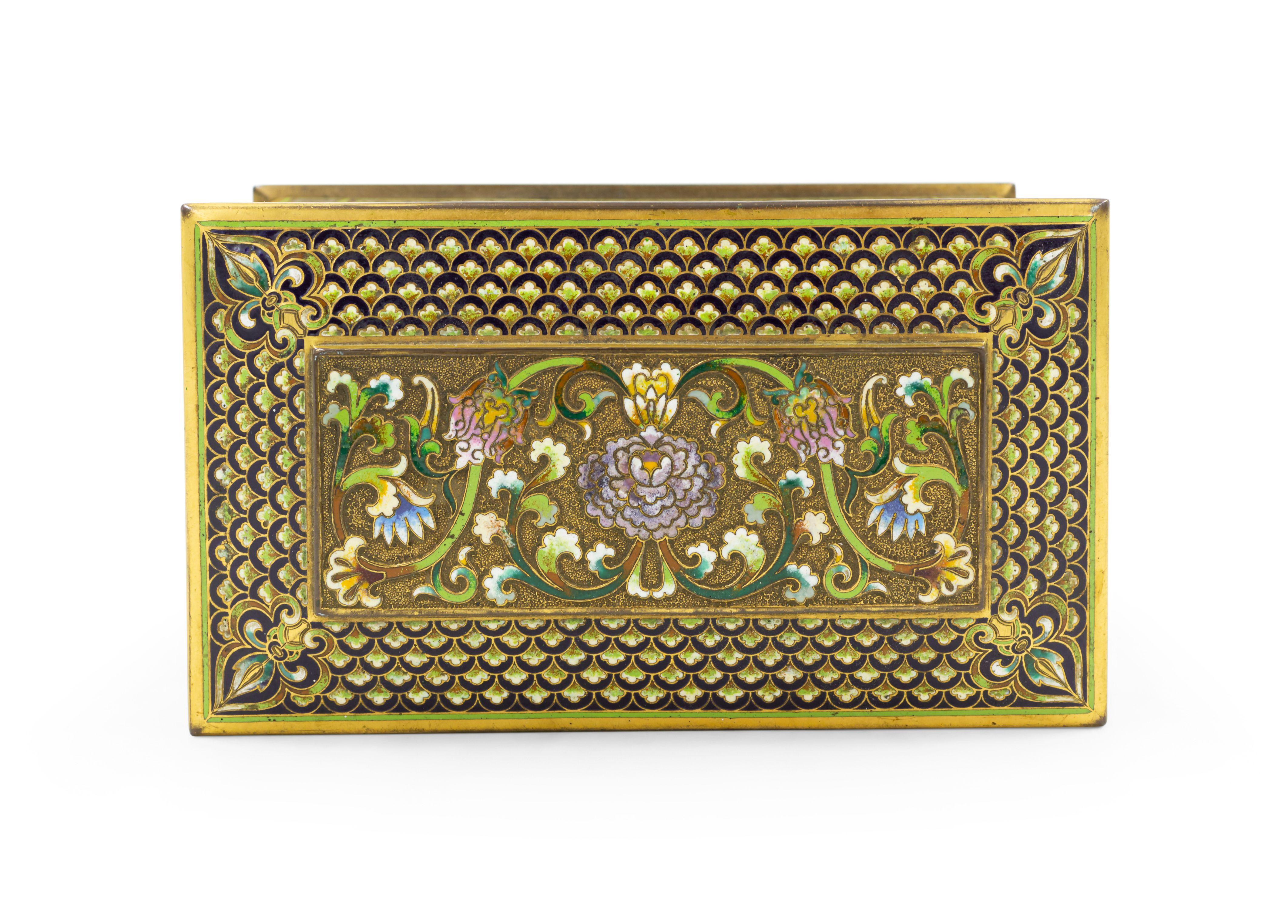 French Victorian Bronze and Enamel Box For Sale 4