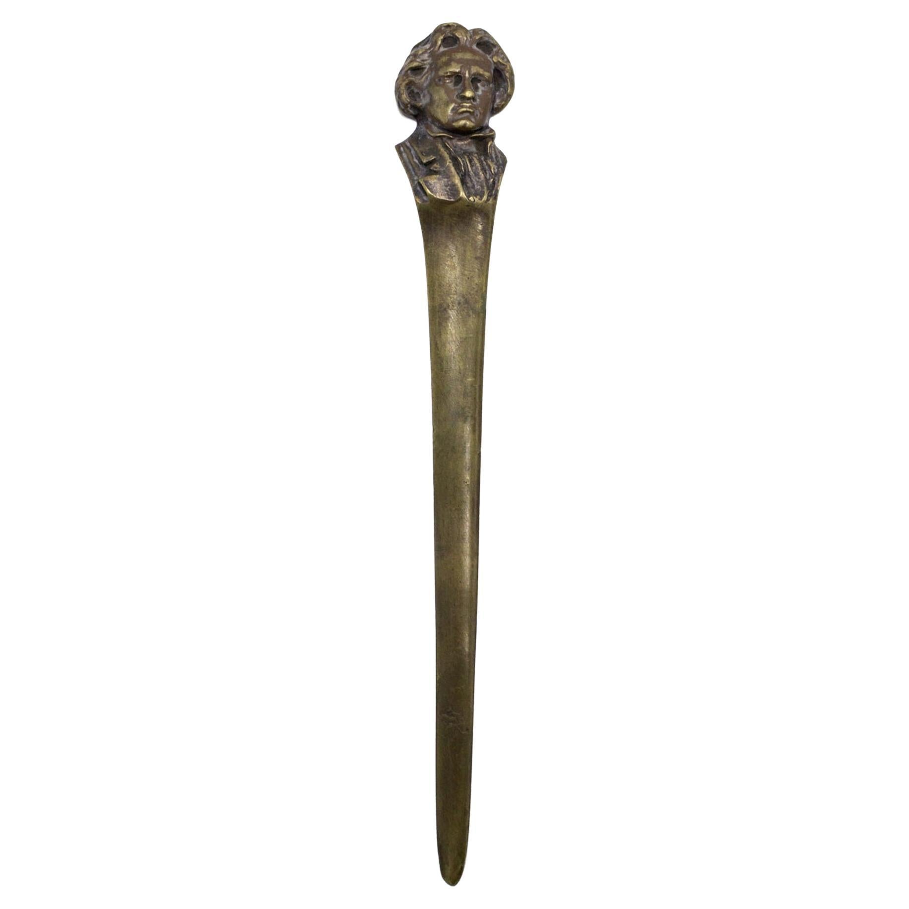 French Victorian Bronze Beethoven Letter Opener