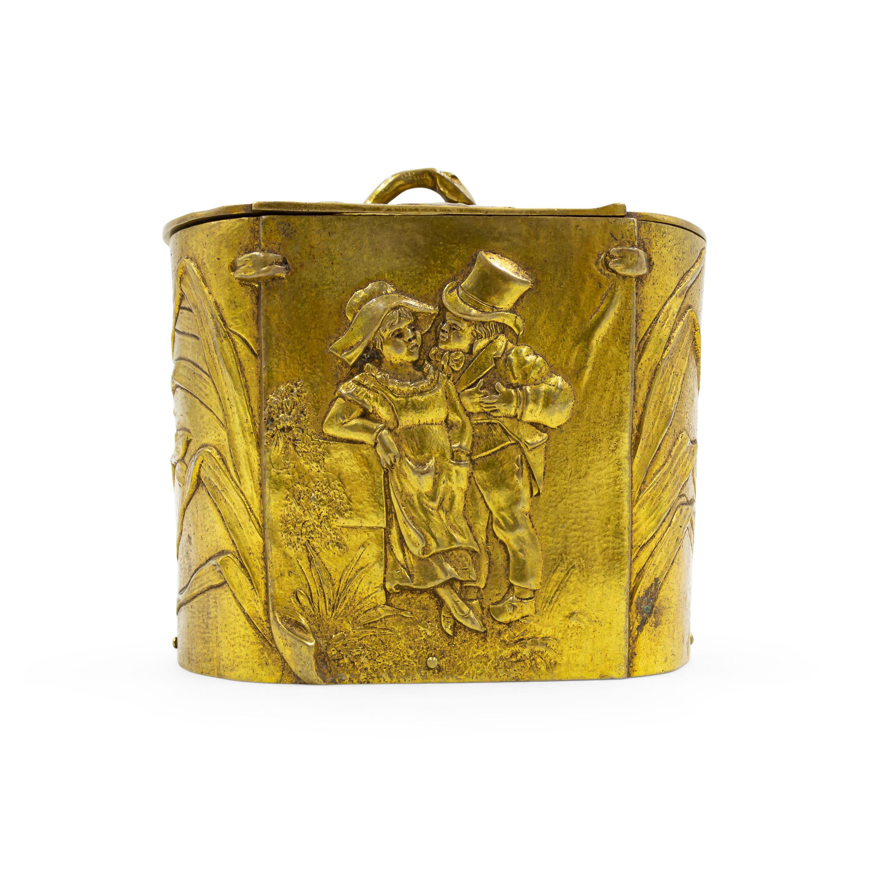 Scatola francese vittoriana in bronzo 1