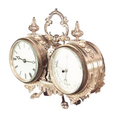 French Victorian Bronze Desk Clock