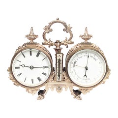 French Victorian Bronze Desk Clock