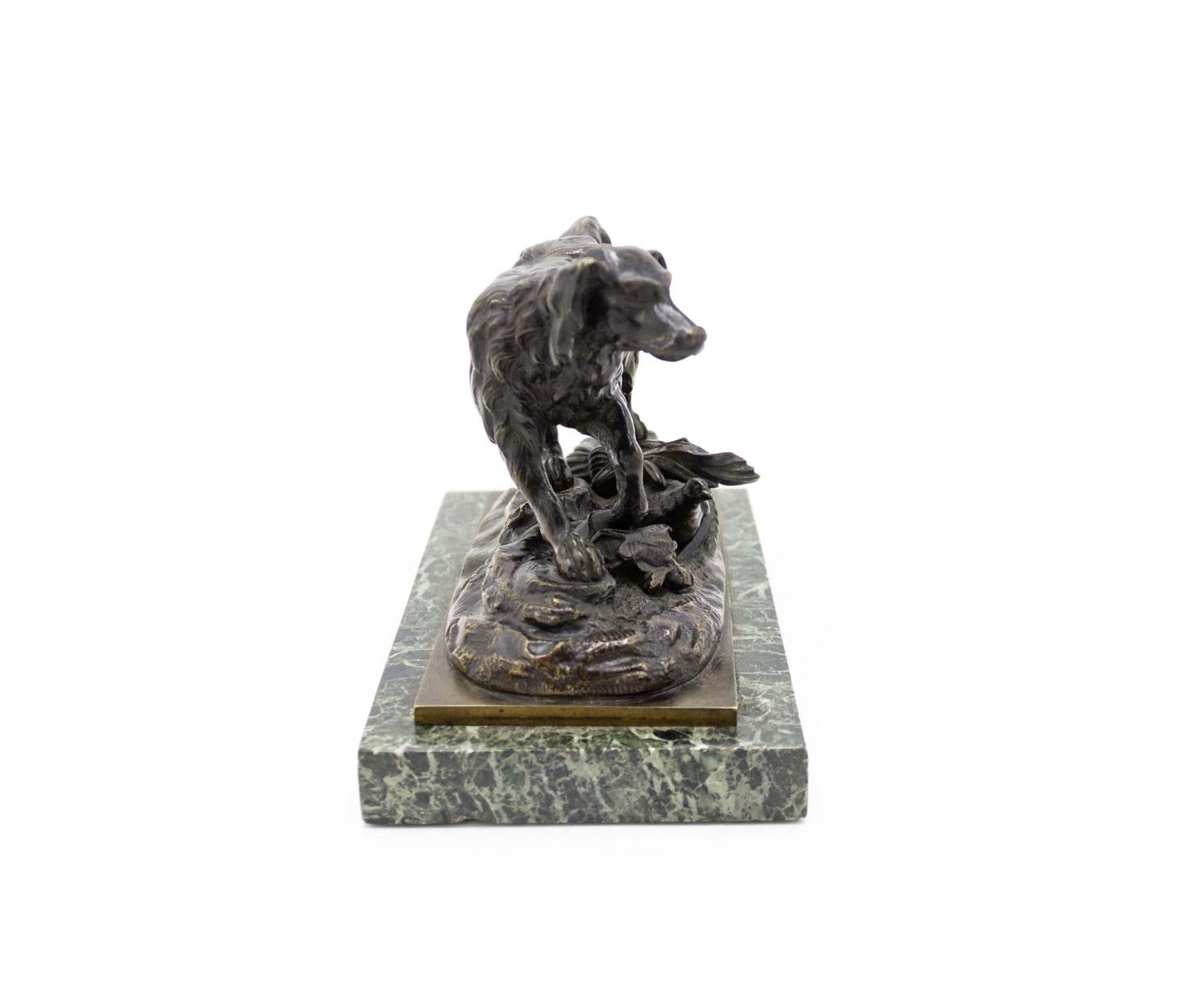 Figura de perro victoriana francesa de bronce Victoriano en venta