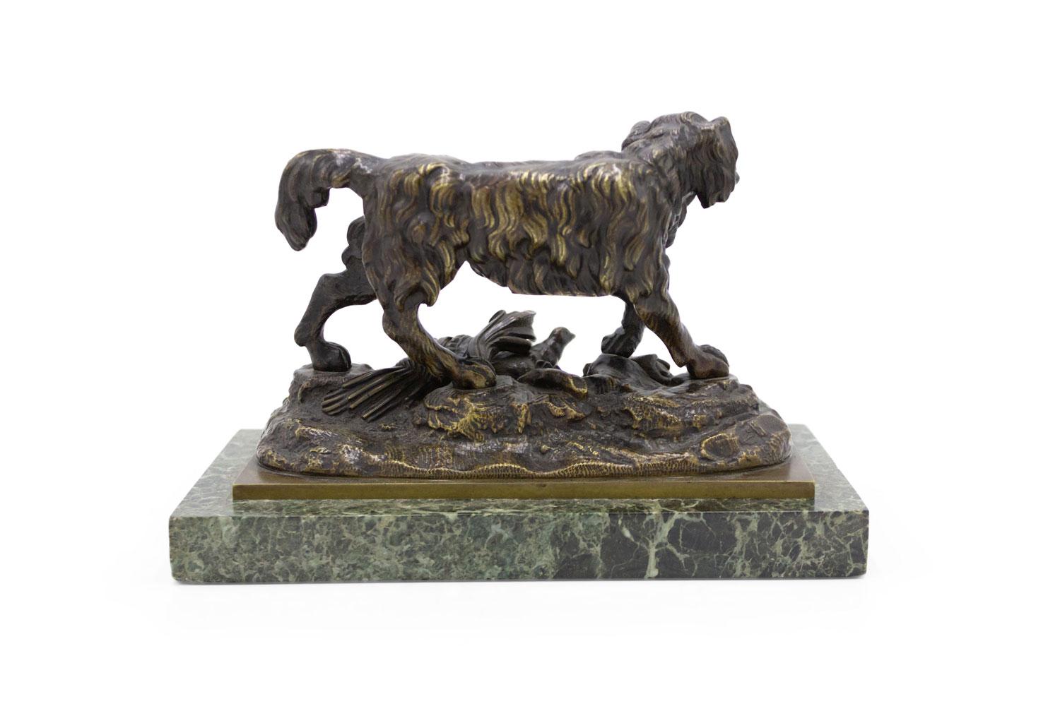 Figura de perro victoriana francesa de bronce en Bueno estado para la venta en Queens, NY