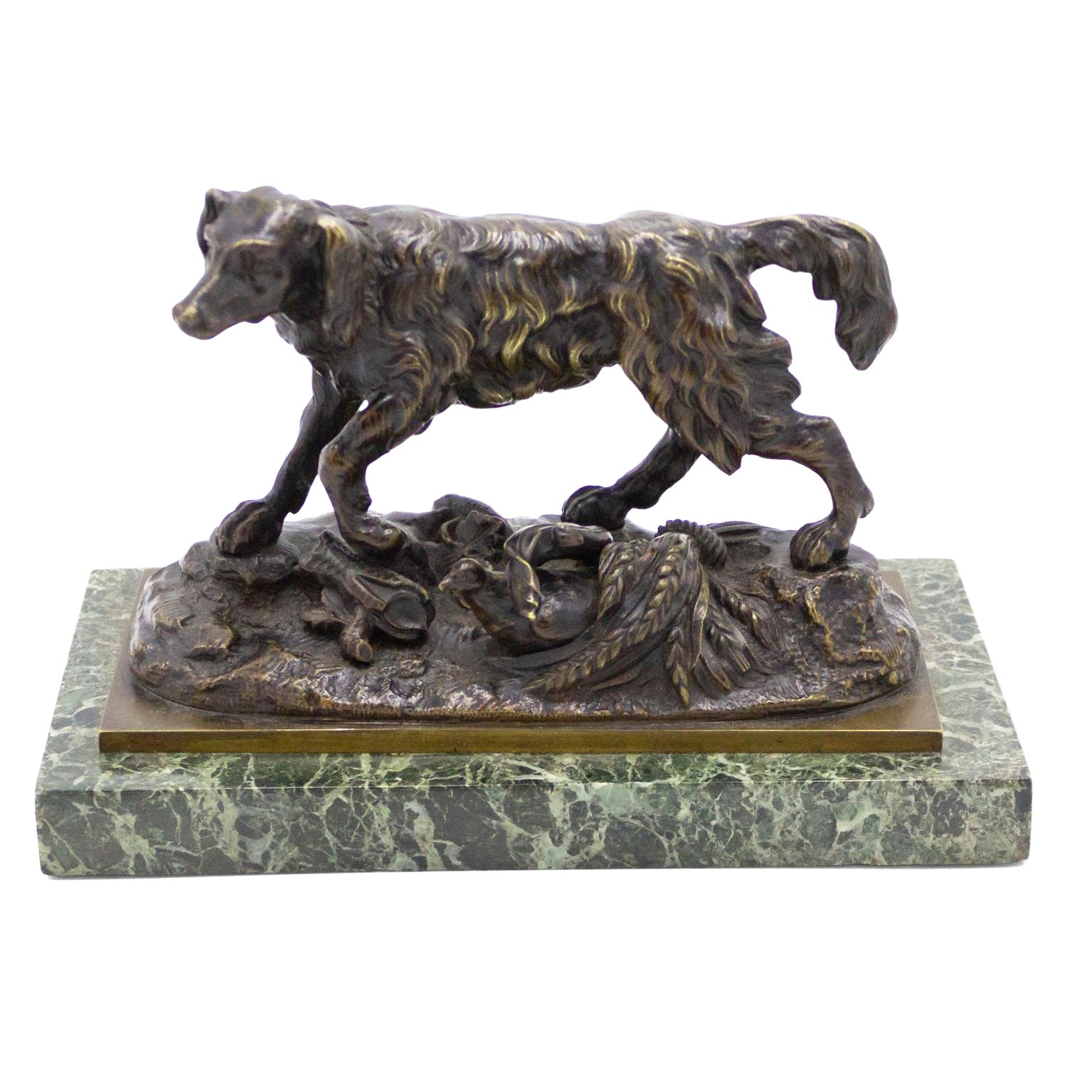 French Victorian Bronze Dog Figure