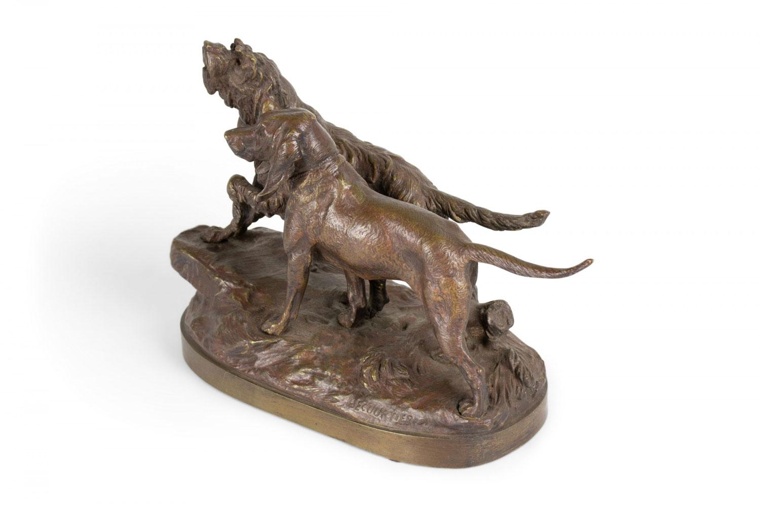 Vittoriano Cani francesi vittoriani in bronzo in vendita