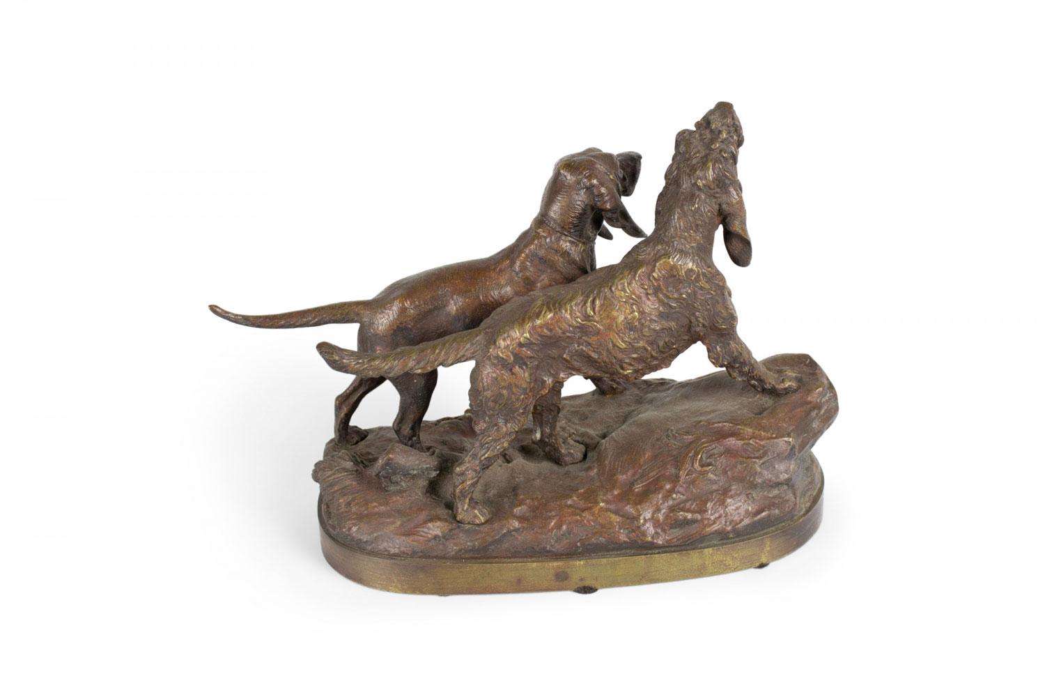 XIX secolo Cani francesi vittoriani in bronzo in vendita