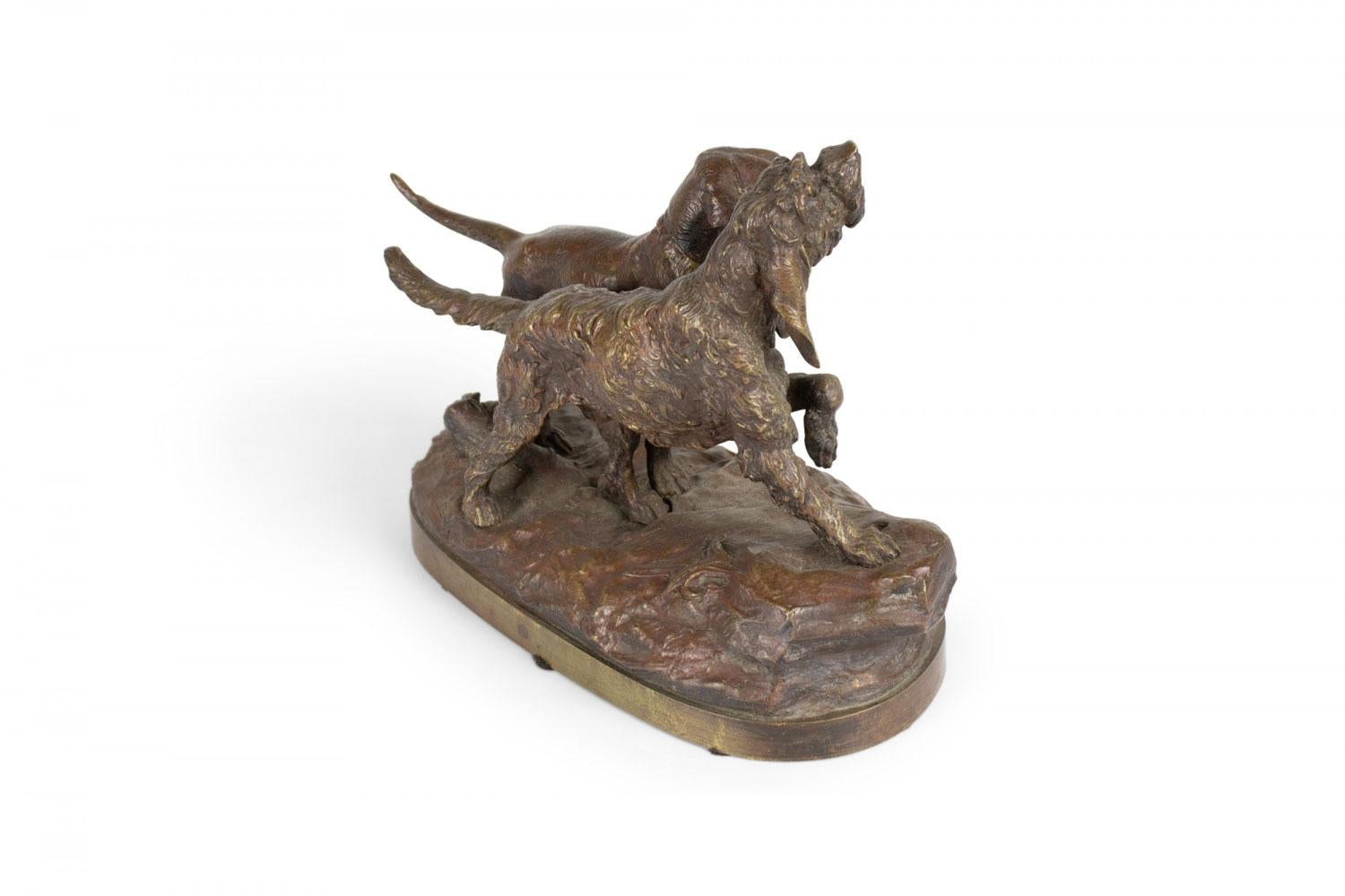 Bronzo Cani francesi vittoriani in bronzo in vendita