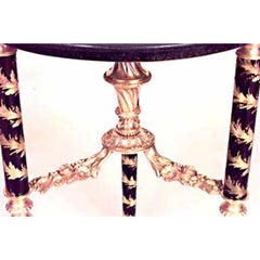 French Victorian Bronze Dore and Blue Porcelain End Table