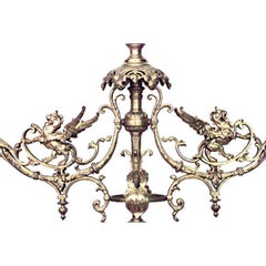 French Victorian Bronze Dore Billiard Fixture