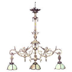French Victorian Bronze Dore Billiard Fixture