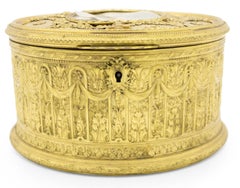 Boîte victorienne française en bronze doré