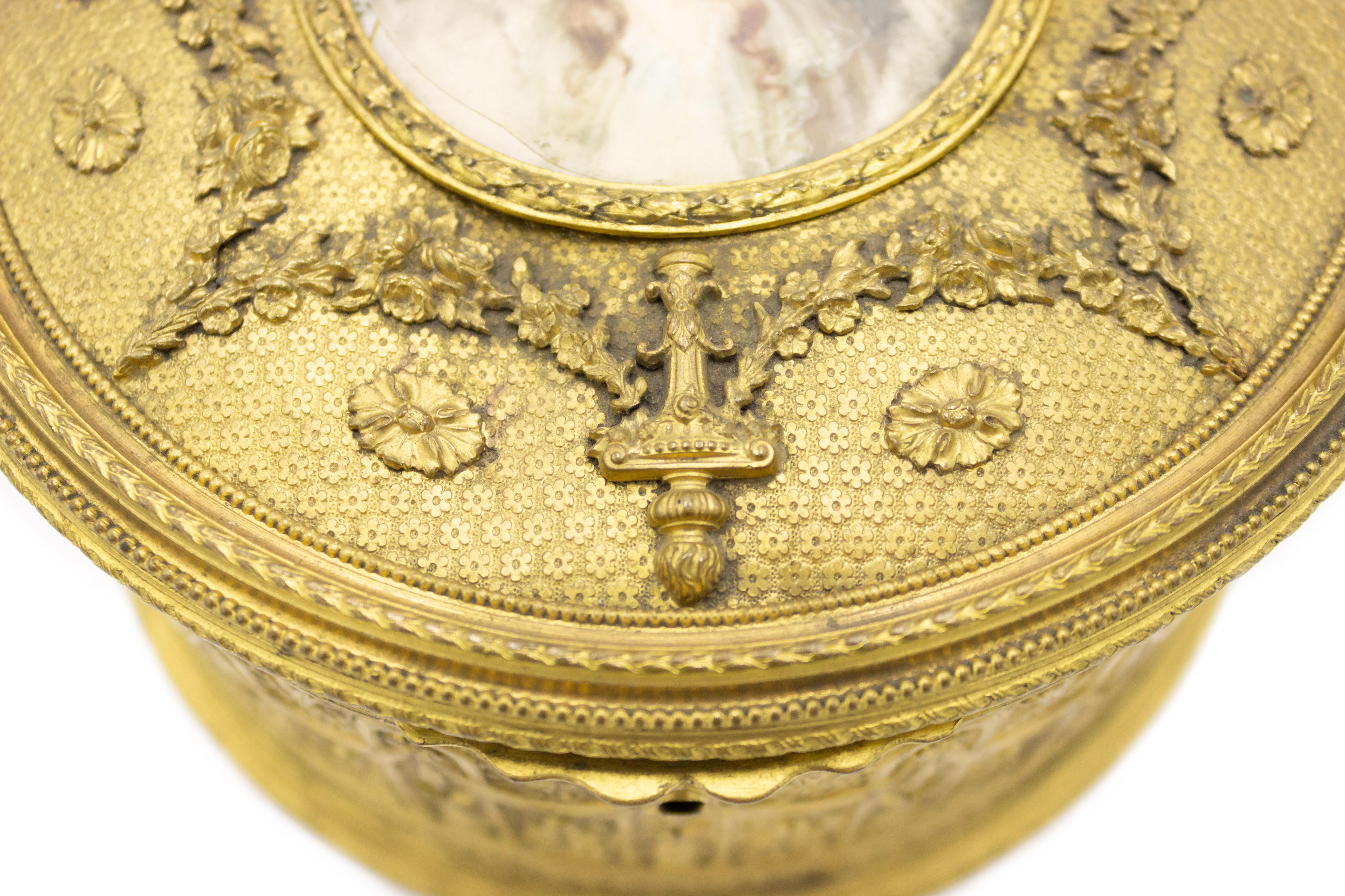 19th Century French Victorian Bronze Dore Box For Sale