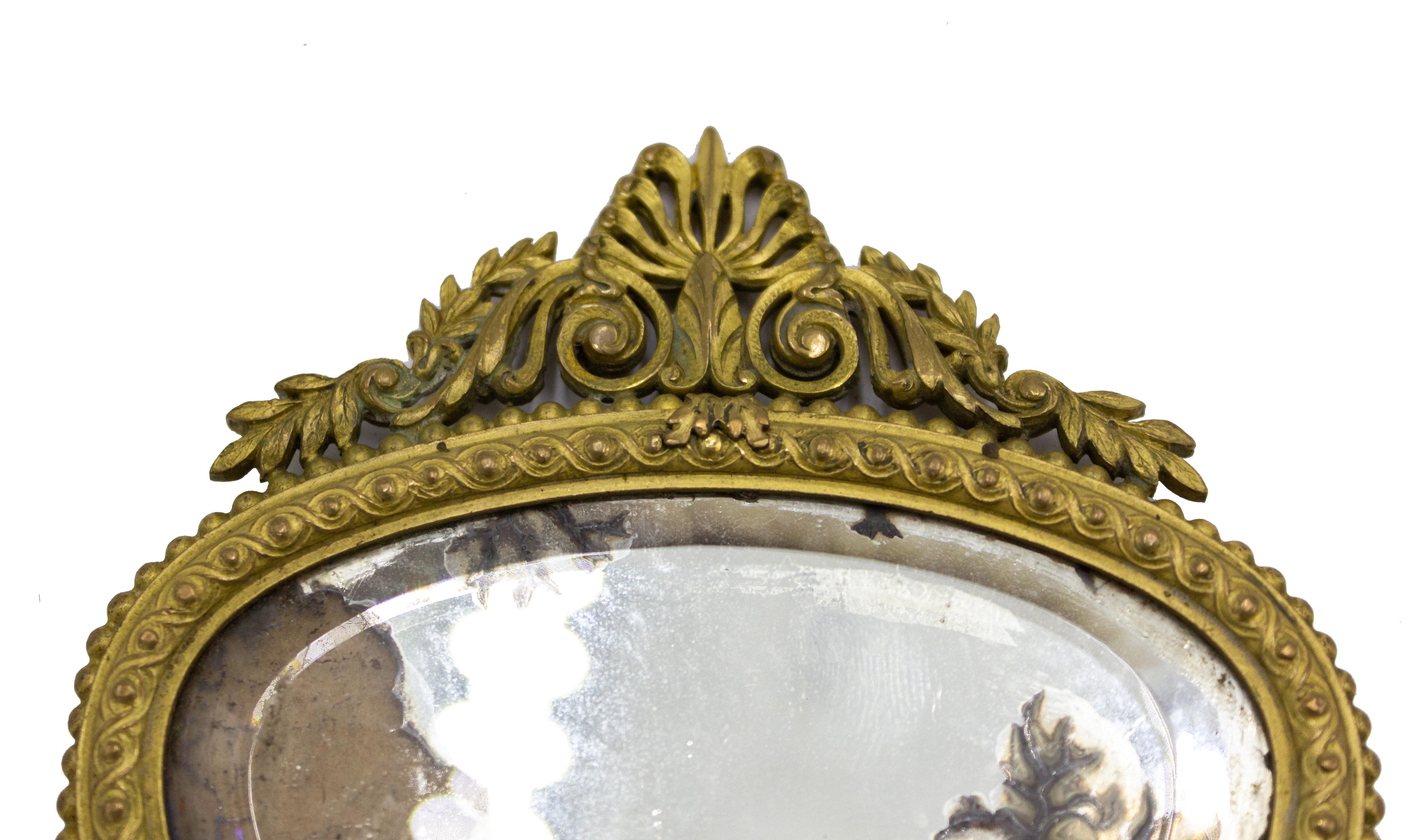 Victorien Miroir à main doré de style victorien français en vente