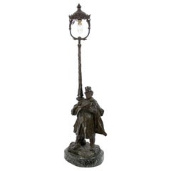 French Victorian Bronze Figural Table Lamp