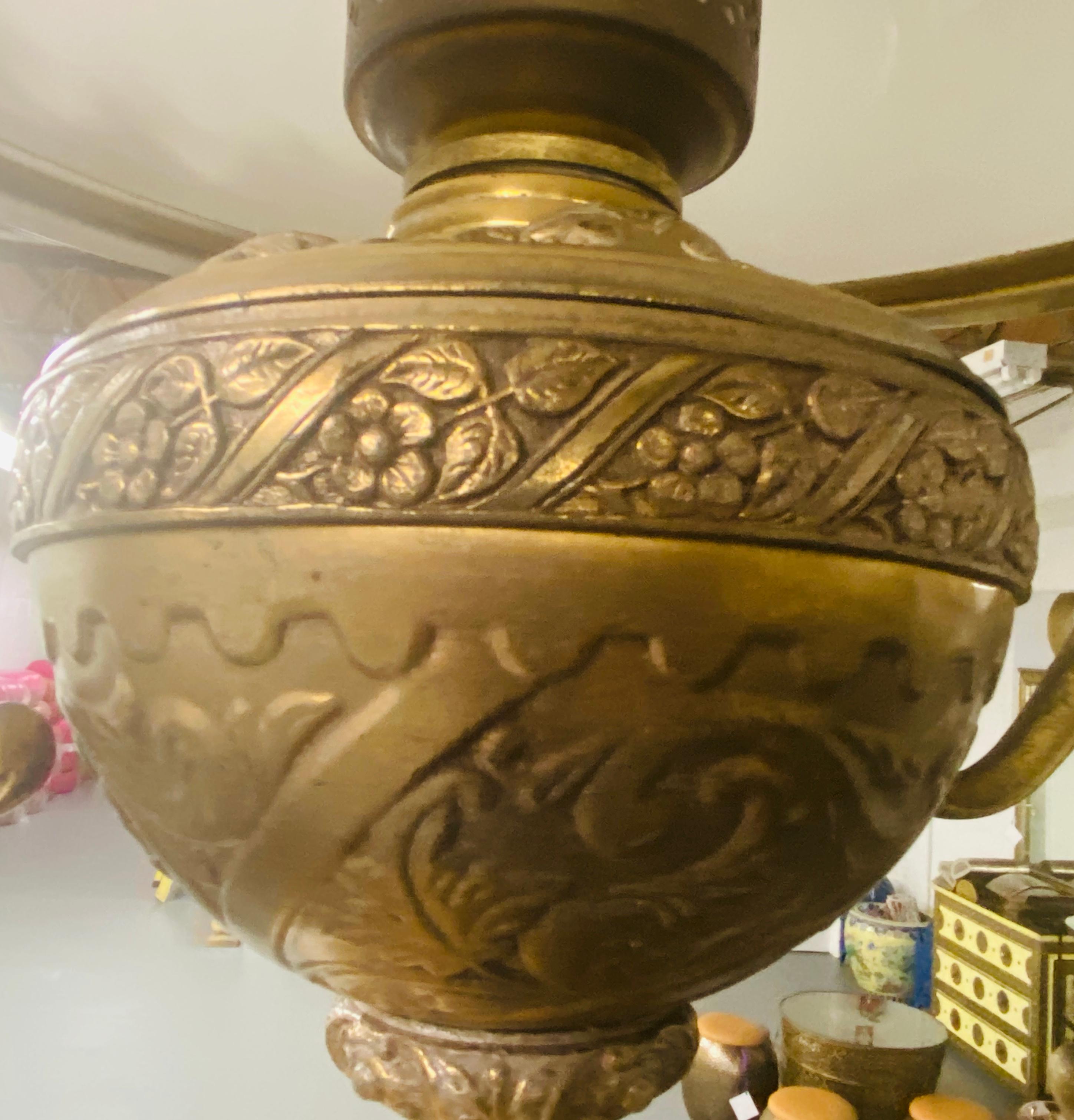 French Victorian Bronze Gas Light Chandelier 5