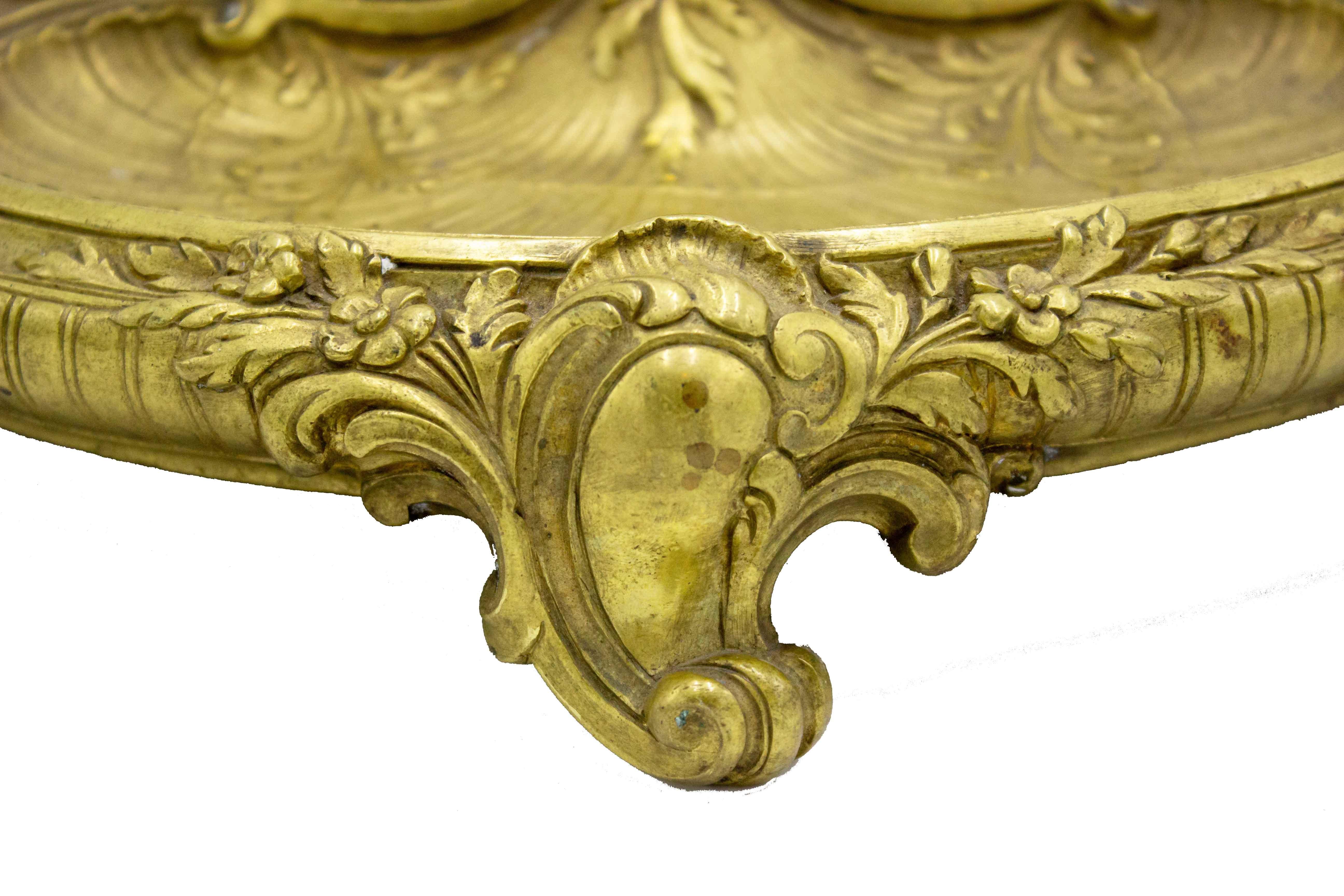 Impiallacciato Calamaio francese vittoriano in bronzo in vendita