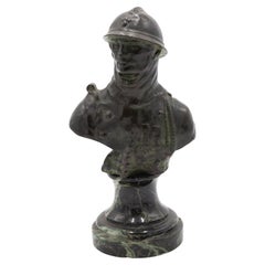 French Victorian Bronze Soldier Bust