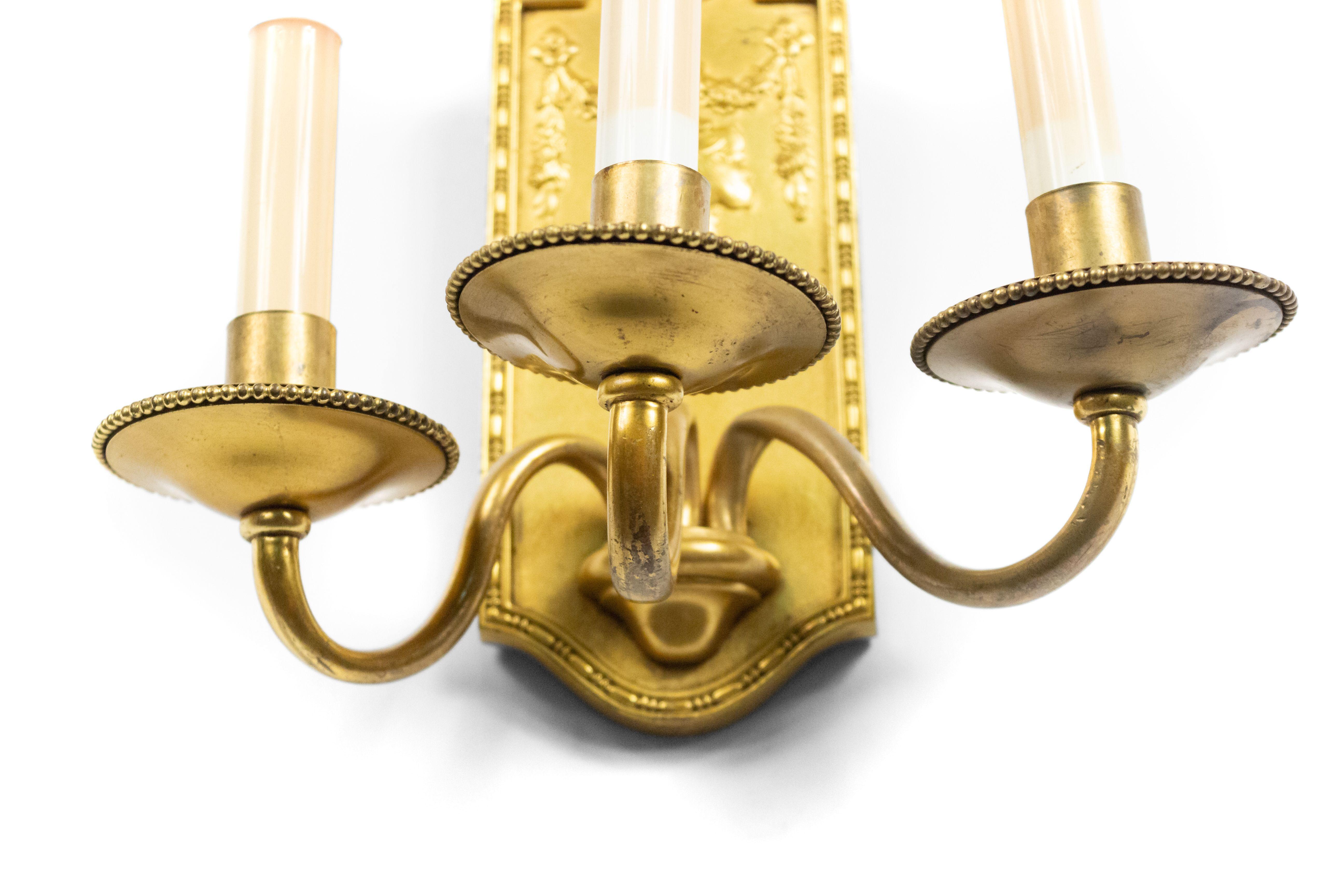 French Victorian Bronze Wall Sconces In Good Condition For Sale In New York, NY